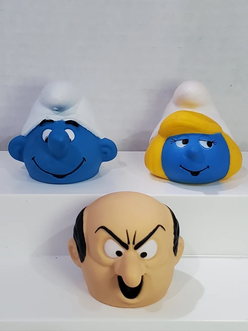 Vintage Smurf Smurfette Gargamel Heads Peyo 1983 1986